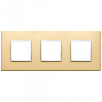 Vimar Накладка Eikon Evo на 6 модулей (2+2+2) расстояние между центрами 71мм, сатинированное золото, 21644.10