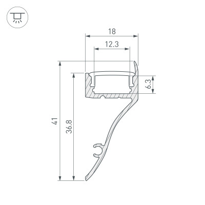 Профиль ARH-CON-2000 ANOD (Arlight, Алюминий), 018828