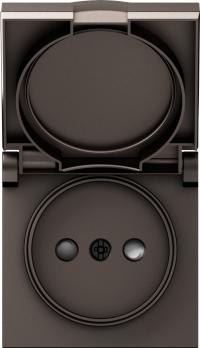 Donel A07 мокко накладка для розетки без заземления, с крышкой, 16A 250 В~, серия DB, DE43453