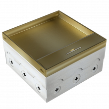 Donel Лючок в пол 12 мод. (6 мод. 45х45 мм.) верт. установка, латунь, в уровень с напольным покрытие, DFB12SBRLVL