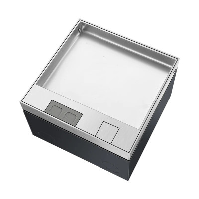 Люк напольный на 2 модуля, металлический, h=85мм, крышка с углублением 17 мм, TIMIUX, нержавеющая сталь, EU2H85U ST