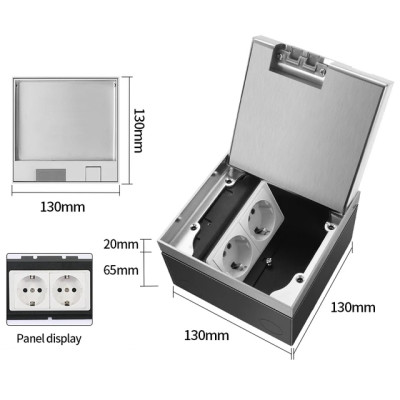 Люк напольный на 2 модуля, металлический, h=85мм, крышка с углублением 17 мм, TIMIUX, нержавеющая сталь, EU2H85U ST