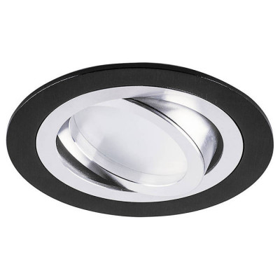 Светильник потолочный встраиваемый, MR16 G5.3, черный-хром DL2811, Feron 32644