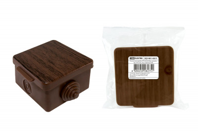 Распаячная коробка ОП 65х65х50мм, крышка, бук, IP54, 4вх. инд. штрихкод TDM Electric, SQ1401-0611