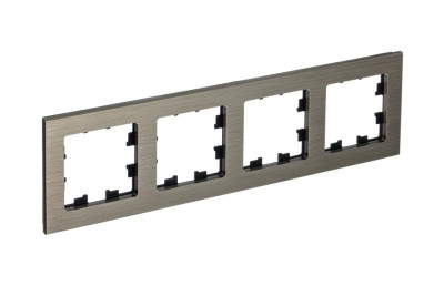 ATN312204 - ATLASDESIGN NATURE 4-постовая РАМКА, МЕТАЛЛ ЛАТУНЬ, Systeme Electric