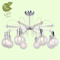 LUSSOLE MOHAVE Люстра потолочная, цвет основания - хром, плафон - стекло (цвет - прозрачный), 8x6W E14, GRLSP-8088