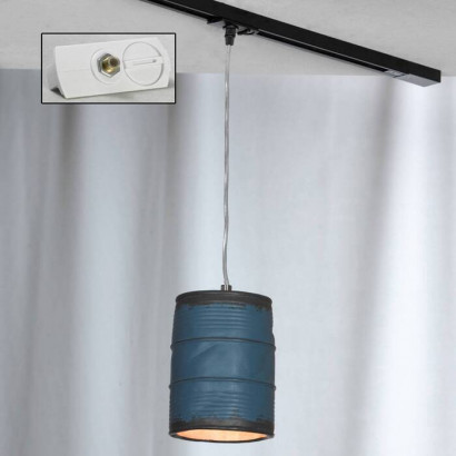 LUSSOLE NORTHPORT Подвесной светильник, цвет основания - матовый никель, плафон - керамика (цвет - синий), 1x40W E27, LSP-9525-TAW
