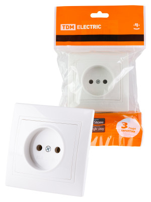 Розетка 2П 10А 250В белая "Таймыр" TDM Electric, SQ1814-0011