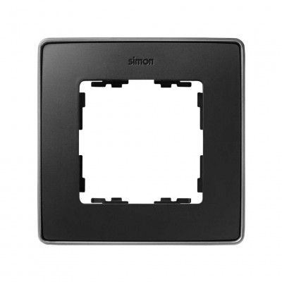 Simon S82Detail Рамка 1-ная, графит, основание алюминий, 8201610-240