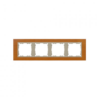 Simon S82N Рамка 4-ная, дуб - шампань (дерево), 82947-66