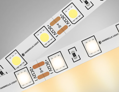 Светодиодная лента 12В 5050 60Led 14.4Вт/м 3000K IP20 5м, AMBRELLA LIGHT, GS2001