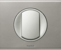 Legrand Выключатель 1-клавишный, вставка - титан,  материалы - Никель Велюр, серия Celiane