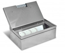 Металлический Люк в пол для розеток, на 4 модуля, Нержавеющая сталь