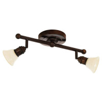 89058 Спот ALAMO, 2X33W (G9), L370, сталь, темно-корич.//лакир. стекло, бежевый, белый, 89058