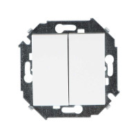 Simon Simon15 Выключатель 2-клав. 16А 250В~, винт. зажим, белый, 1591398-030