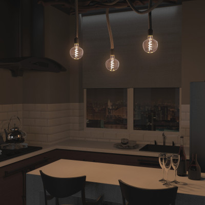 Лампа Gauss Filament G125 5W 190lm 1800К Е27 pink flexible LED 1/10, 1011802105