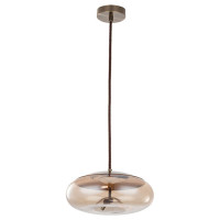 Arte Lamp CODY, Подвес, цвет арматуры - АНТИЧНАЯ БРОНЗА, цвет плафона/декора - КОНЬЯК, 1х10W LED, A7767SP-1AB