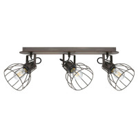 98136 Настенный свет-к SAMBATELLO, 3x40W(E27), дерево, сталь, коричневый, серебряный/сталь, серебрян