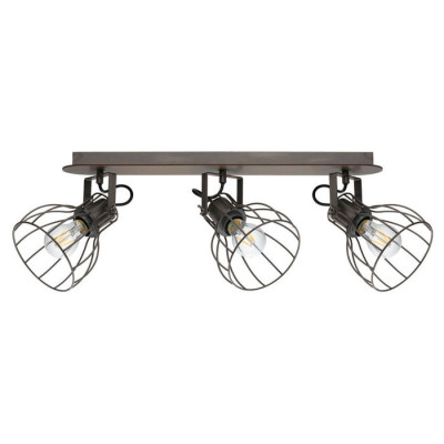 98136 Настенный свет-к SAMBATELLO, 3x40W(E27), дерево, сталь, коричневый, серебряный/сталь, серебрян