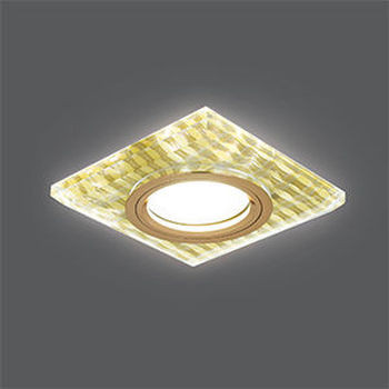 Светильник Gauss Backlight BL081 Квадрат. Золотые нити/Золото, Gu5.3, LED 2700K 1/40, BL081