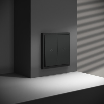 Выключатель встраиваемый VOLTUM S70 для жалюзи 10А, (черный матовый), VLS020708