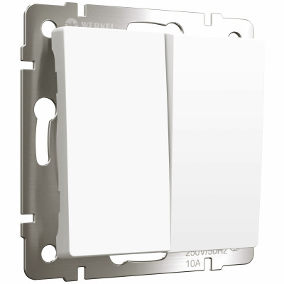 Werkel W1120061/ Выключатель двухклавишный (белый матовый), a059271