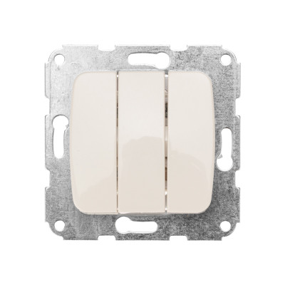 DEA Выключатель 3кл с/у 10А мех. Беж KRANZ (1/10/120), KR-78-0234