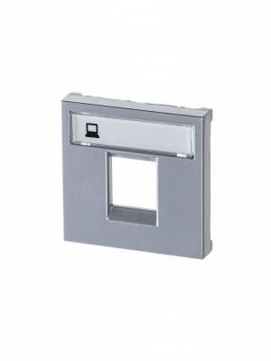 ABB NIE Zenit Серебро Накладка 1-я тел/комп розетки(для суп.2017.2,2017.3,2018,2018.5,2018.6,2018.8