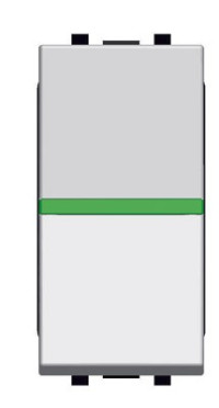 N2104.5 PL - Механизм 1-клавишной кнопки с клавишей с контрольной подсветкой, 1-модульный, серия Zenit, цвет серебристый - 2CLA210450N1301