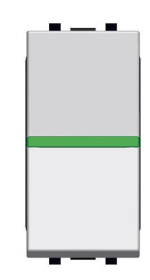 N2104.5 PL - Механизм 1-клавишной кнопки с клавишей с контрольной подсветкой, 1-модульный, серия Zenit, цвет серебристый - 2CLA210450N1301