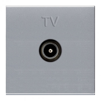 ABB NIE Zenit Серебро Мех ТВ розетки, простой, 2-модульный