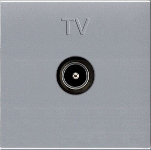 ABB NIE Zenit Серебро Мех ТВ розетки, простой, 2-модульный