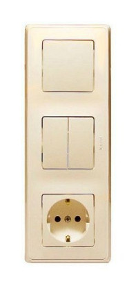 Legrand 3-постовой моноблок - Cariva - 250 В~ - слоновая кость, 773744