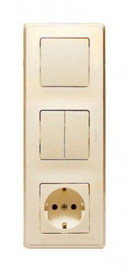 Legrand 3-постовой моноблок - Cariva - 250 В~ - слоновая кость, 773744