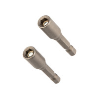 Ключ-насадка магнитная 1/4" 6х48 мм (2 шт./уп.) Kranz, KR-92-0400-1