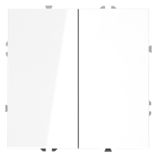 Выключатель с самовозвратом встраиваемый VOLTUM S70 двухклавишный 10А, (белый глянцевый), VLS020601