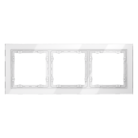 Рамка стеклянная VOLTUM S70 на 3 поста, (белый, стекло), VLS110301