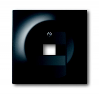 ABB BJE Impuls Черный бархат Накладка 1-й ТЛФ и комп розетки наклонной (мех 213/16)