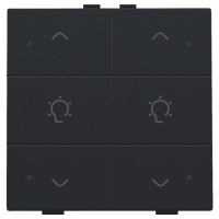 Niko Home Control Черный Кнопка  управления двухканального диммера, LED подсветка, 161-52046
