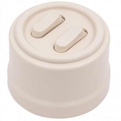 BIRONI Лизетта Пластик Песочное золото Выключатель 2-кл (клавишный), B1-222-24