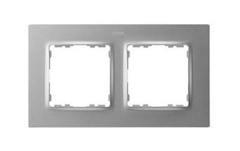 Simon 8200627-093 Рамка на 2 поста цвета холодный алюминий S82 Concept