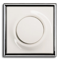 ABB Выключатель 1-клавишный, вставка - белый, рамка - хром, серия Impus