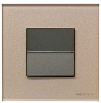 ABB Выключатель 1-клавишный, вставка - антрацит, рамка - стекло шампань,  серия Zenit