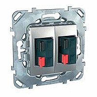 MGU5.8787.30ZD - Unica top аудиорозетка двойная, алюминий