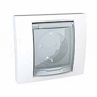 MGU61.037.18 - UNICA РОЗЕТКА со шторками, с крышкой, IP44, БЕЛЫЙ, Schneider Electric