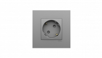Розетка 2к+з, Efapel Quadro 45, цвет  алюминий матовый