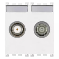 Vimar Розетка TV-RD-SAT проходная с 2 выходами, белая, 19302.10.B