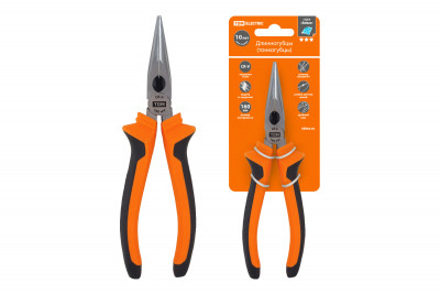 Длинногубцы (тонкогубцы), с двухкомпонентными рукоятками,CR-V сталь, 160 мм, серия "Алмаз" TDM Electric, SQ1011-0202