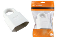 Кабельная розетка 2П 10А 250B (под евровилку CEE 7/16) с з/ш с кольцом белая TDM Electric, SQ1806-0191