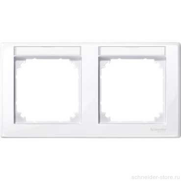 M-Smart Рамка 2-ная горизонт. с полем для надписи, активно-бел.